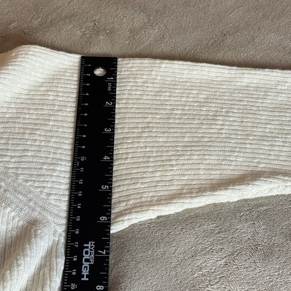 EILEEN FISHER Lightweight Linen Blend Cream Long Open Cardigan Duster Sweater L - Picture 10 of 11